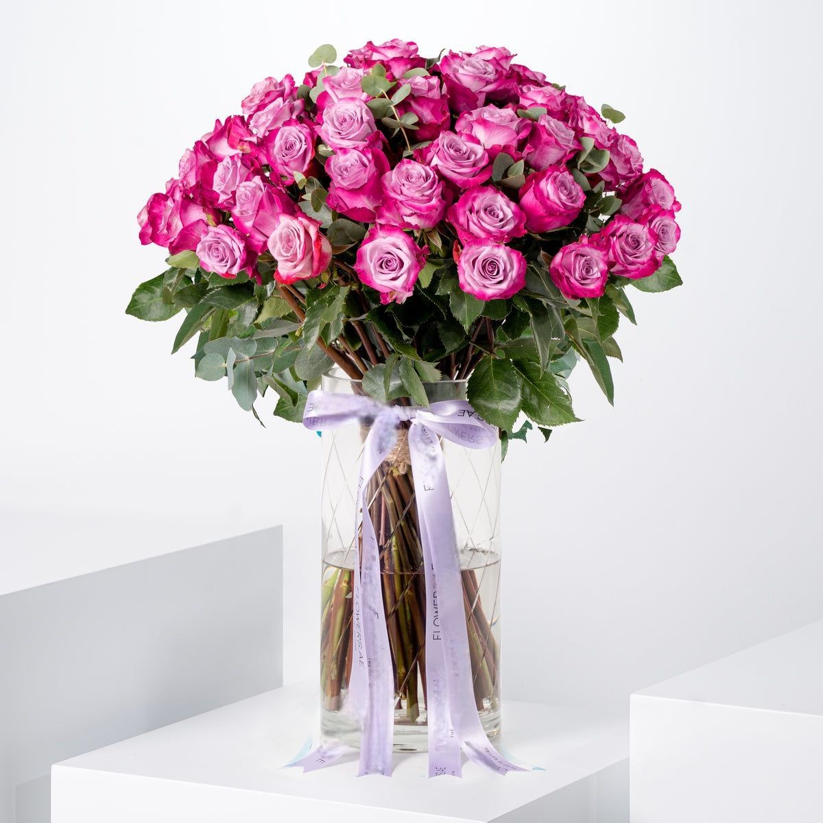 Deep Purple Roses Vase