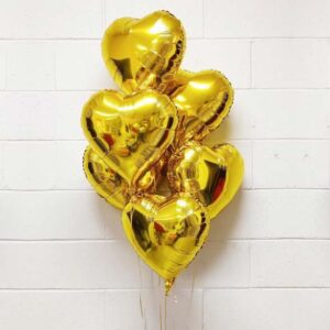 foil helium gold hearts balloons 7
