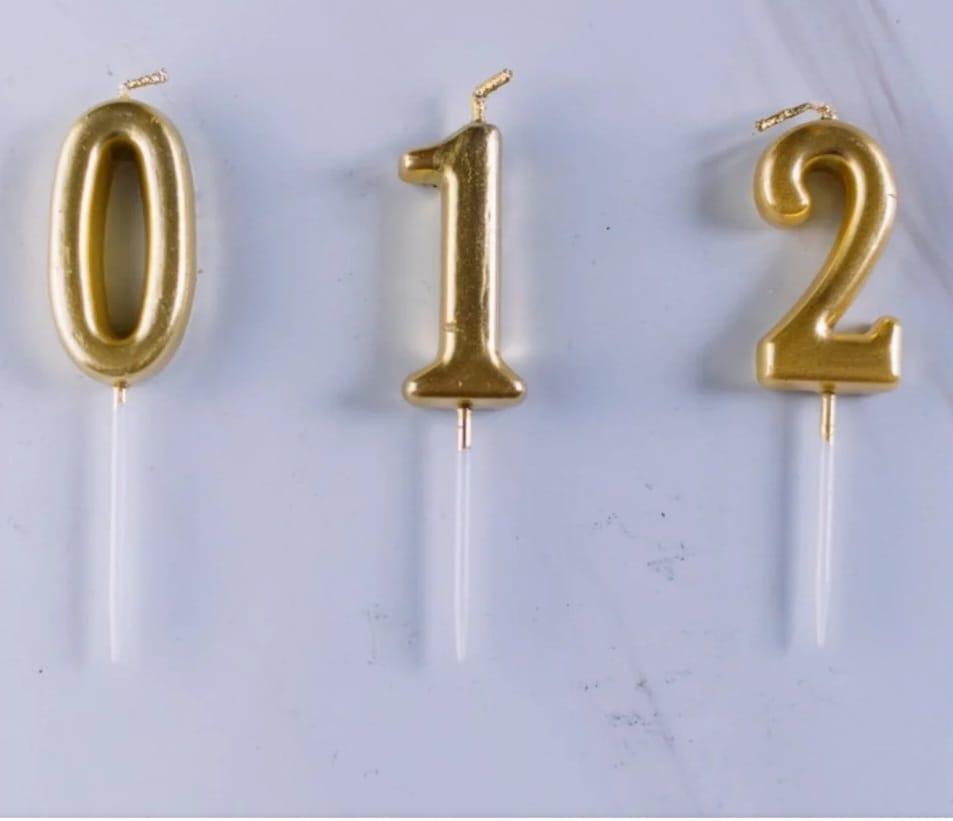 Gold Number Cake Candles