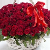 Red Rose Basket /100 Flowers